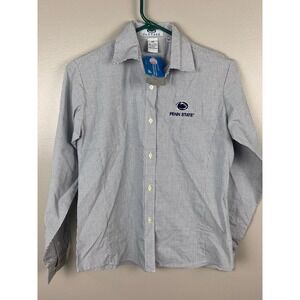 Vantage Penn State Nittany Lions Button Down Shirt Womens XS Blue White‎ NWT